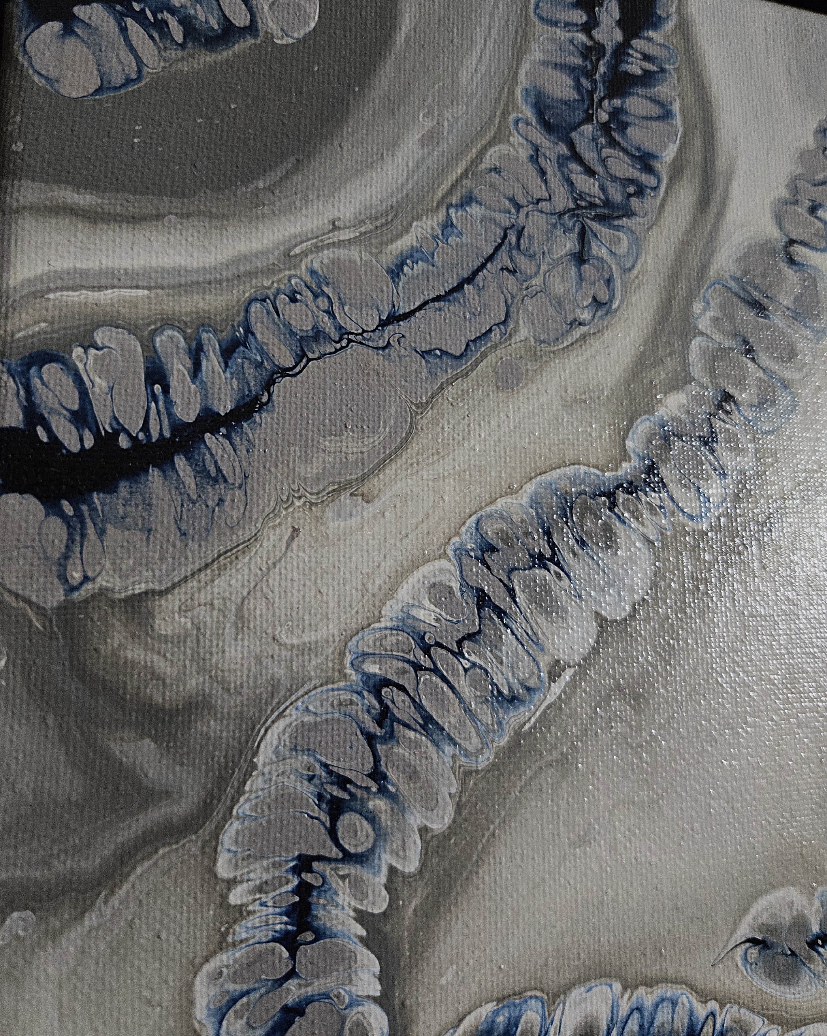 Textured Abstract Art Blue Gray Contemporary Painting Modern Canvas Wall Design Moody Atmospheric Statement Piece Gallery Quality Original Artwork Neutral Palette Interior Home Style Living Room Bedroom Office Space Minimalist Contemporary