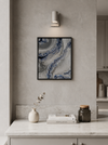 Abstract Blue Gray Painting Contemporary Wall Art Original Canvas Textured Depth Details Moody Atmospheric Design Modern Home Style Neutral Tone Palette Living Room Bedroom Office Space Interior Design Statement Piece Gallery Quality